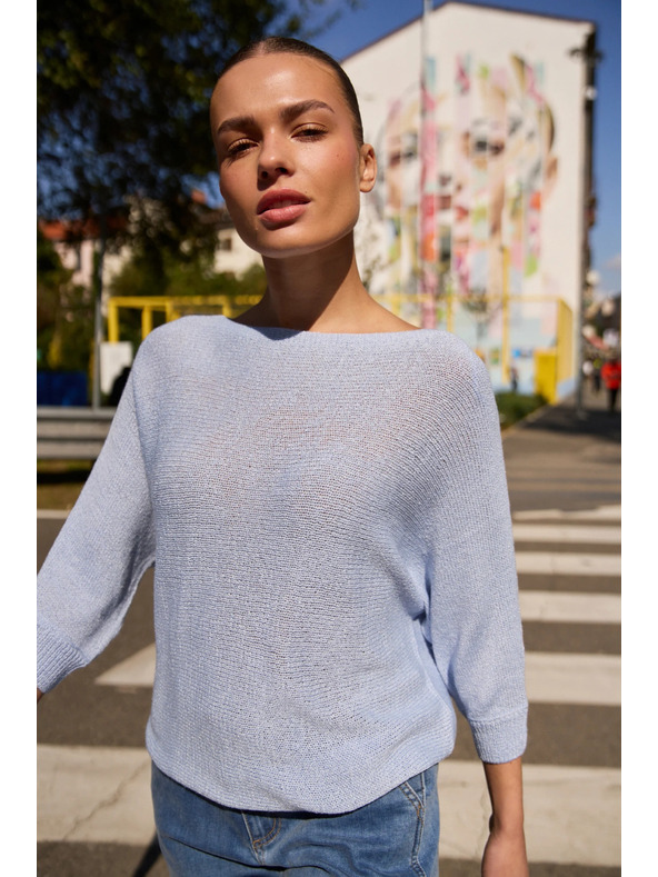 Moodo Vékony kék pulóver Moodo