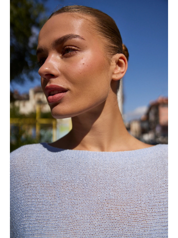 Moodo Vékony kék pulóver Moodo