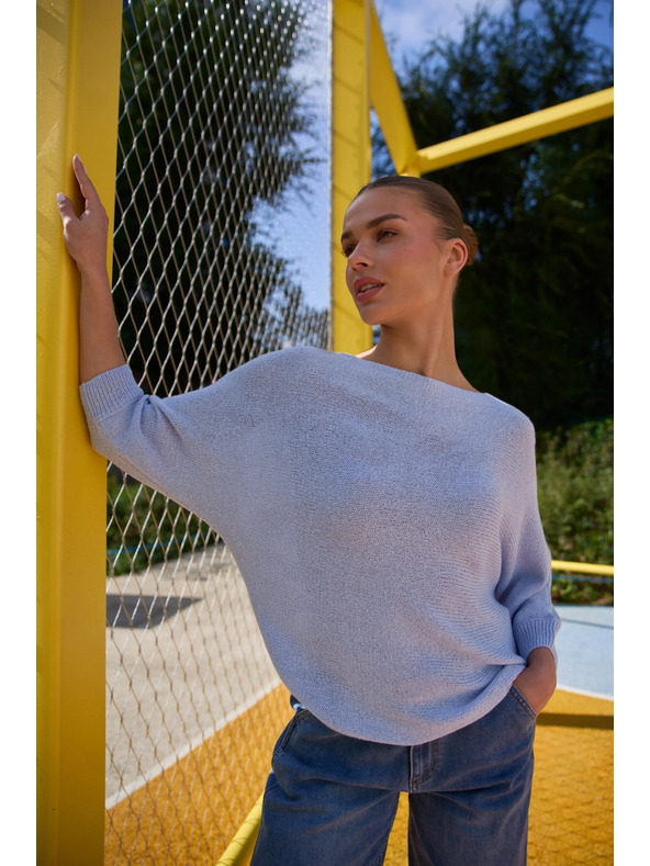 Moodo Vékony kék pulóver Moodo