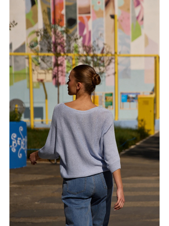 Moodo Vékony kék pulóver Moodo