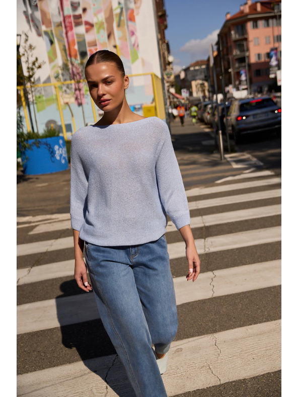 Moodo Vékony kék pulóver Moodo