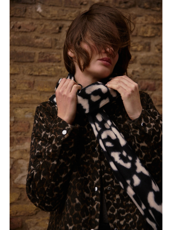 Moodo Krém leopárd mintás sál Moodo