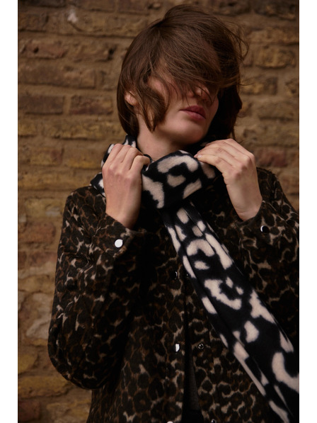 Moodo Krém leopárd mintás sál Moodo