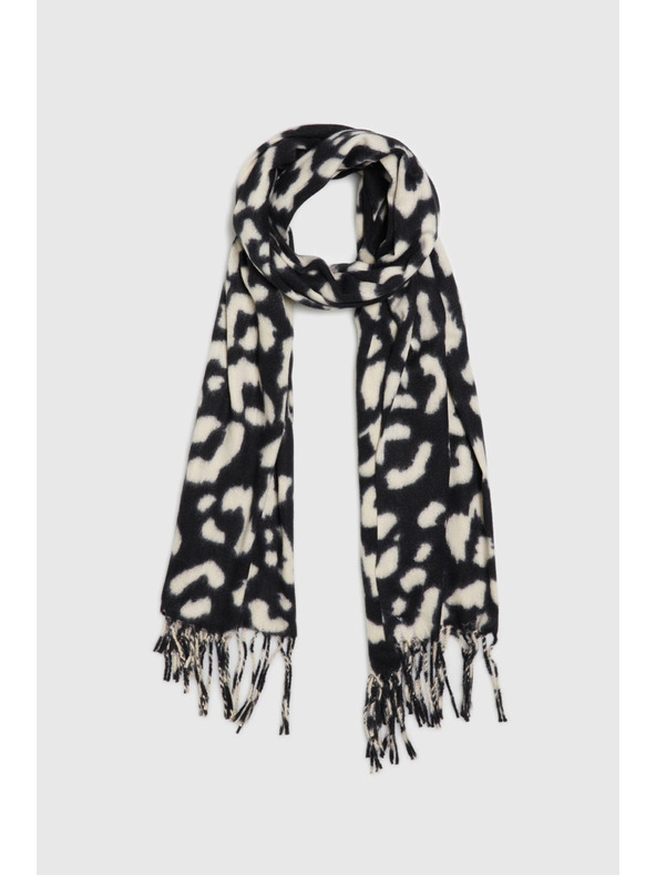Moodo Krém leopárd mintás sál Moodo