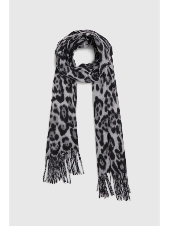 Moodo Szürke leopárd mintás sál Moodo