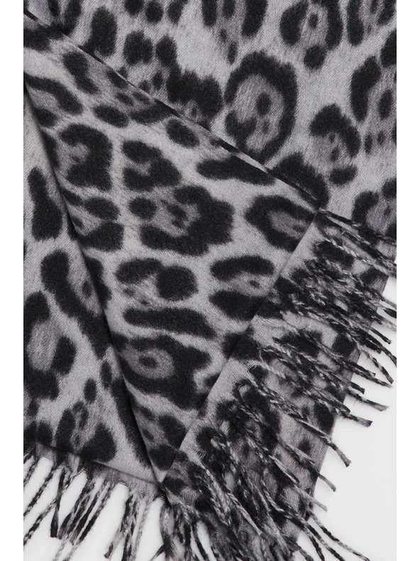 Moodo Szürke leopárd mintás sál Moodo