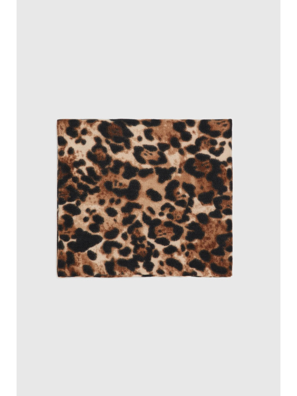 Moodo Barna leopárd mintás rojtos sál Moodo