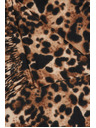 Moodo Barna leopárd mintás rojtos sál Moodo