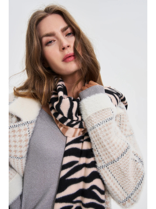 Moodo Bézs állat mintás sál Moodo