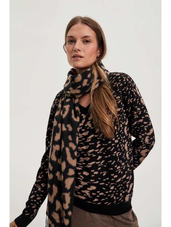 Moodo Barna leopárd mintás sál Moodo
