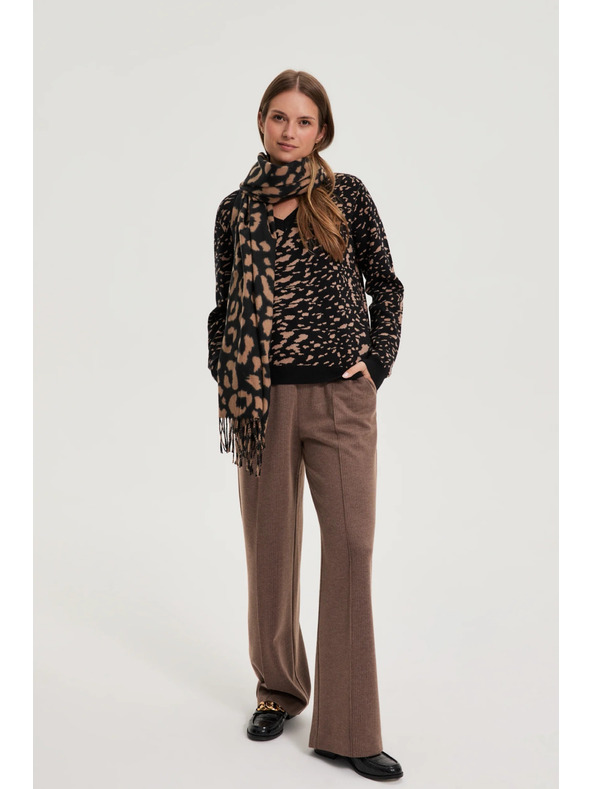 Moodo Barna leopárd mintás sál Moodo