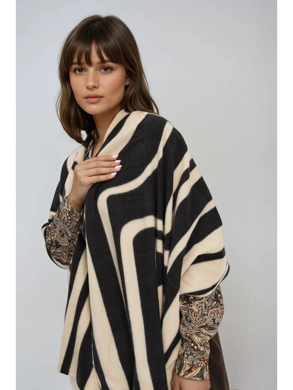 Moodo Geometriai mintás bézs sál Moodo