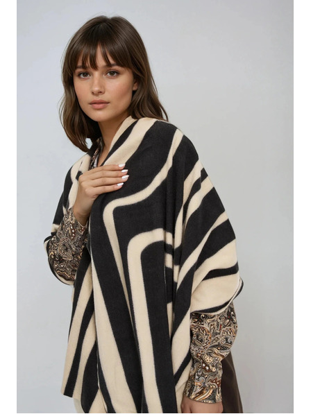 Moodo Geometriai mintás bézs sál Moodo