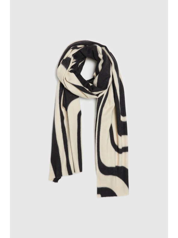 Moodo Geometriai mintás bézs sál Moodo