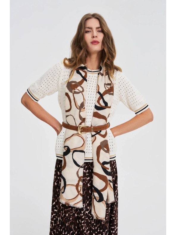 Moodo Mintás bézs sál Moodo