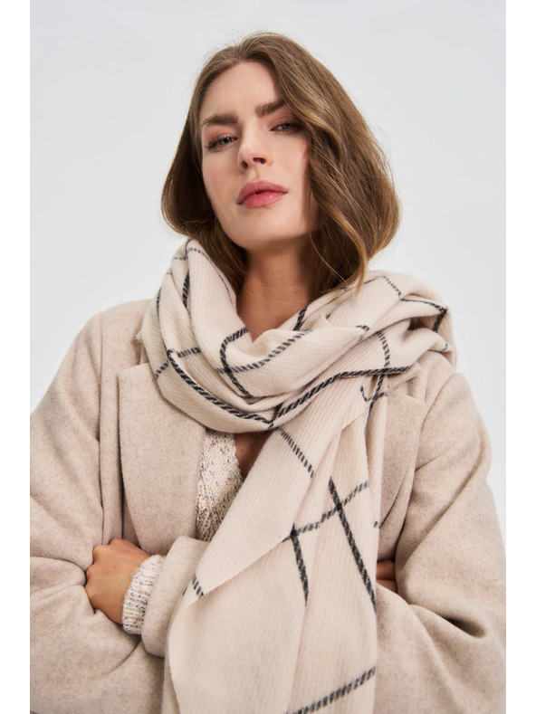 Moodo Bézs rojtos kockás sál Moodo