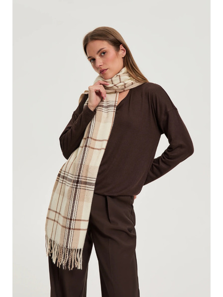 Moodo Bézs kockás sál Moodo