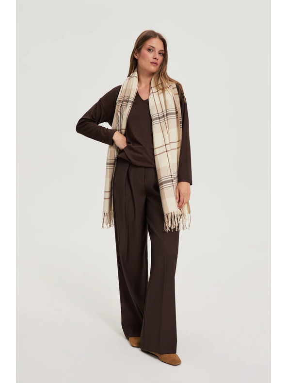 Moodo Bézs kockás sál Moodo