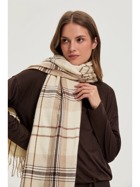 Moodo Bézs kockás sál Moodo