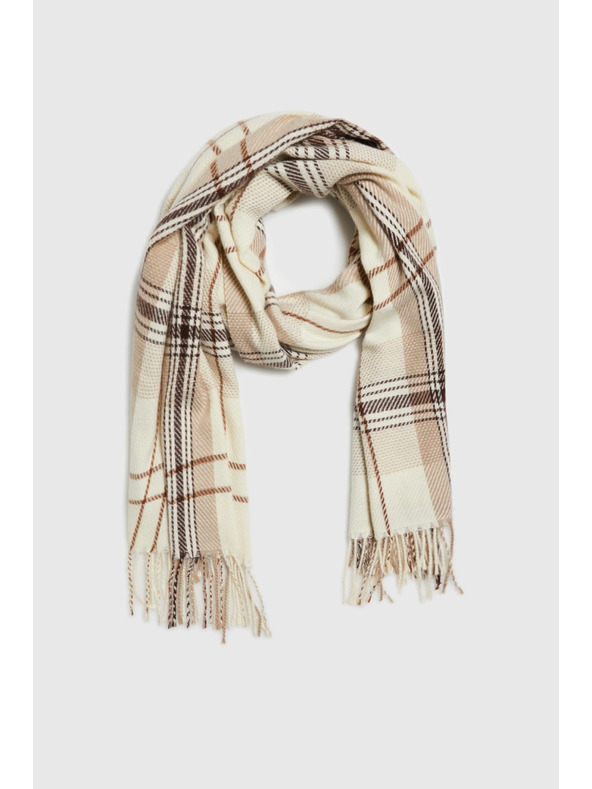 Moodo Bézs kockás sál Moodo