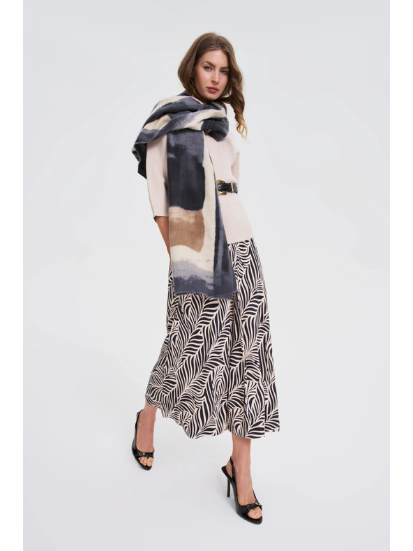 Moodo Sötétszürke mintás sál Moodo