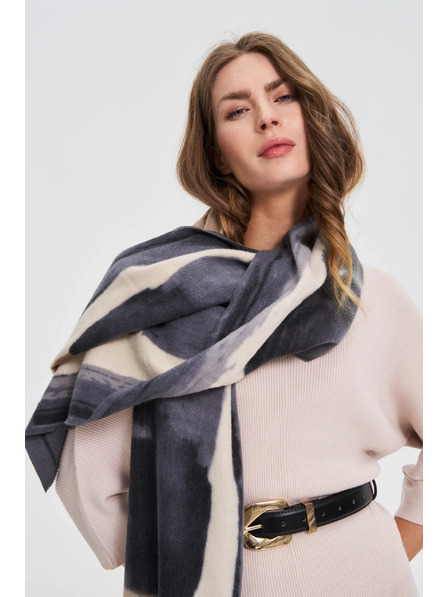 Moodo Sötétszürke mintás sál Moodo