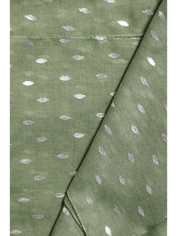 Moodo Olívzöld nyomott sál Moodo