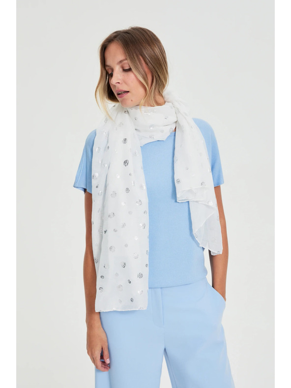 Moodo Fehér nyomott sál Moodo