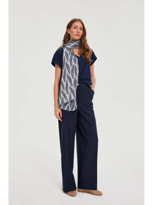 Moodo Sötétkék növénymintás sál Moodo