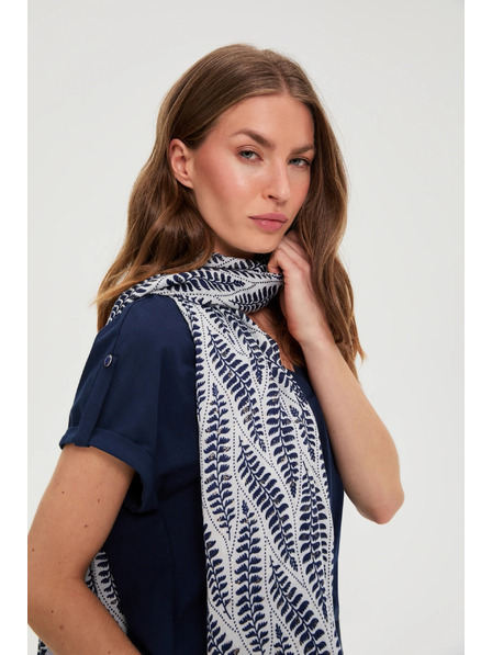 Moodo Sötétkék növénymintás sál Moodo