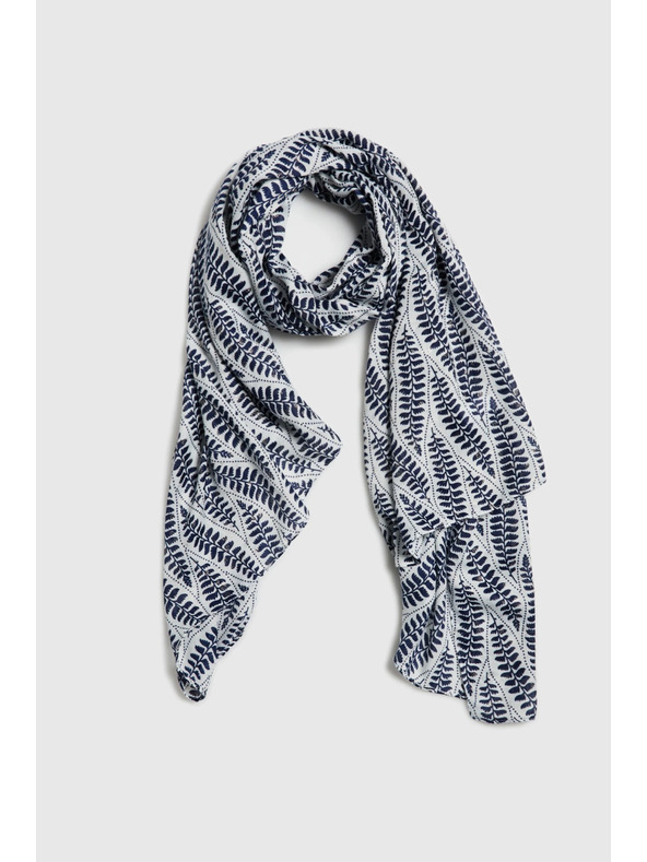 Moodo Sötétkék növénymintás sál Moodo