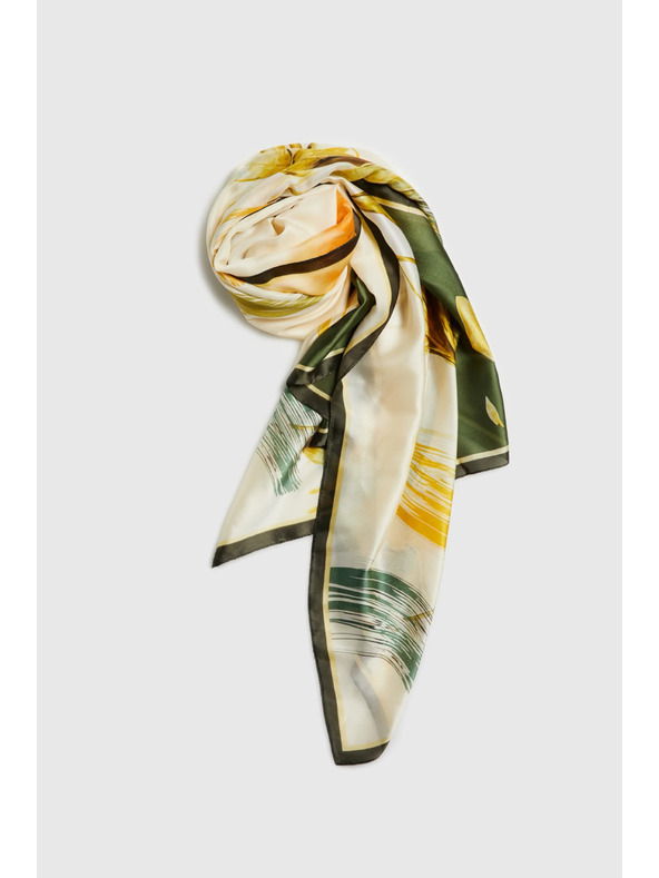 Moodo Khaki virágmintás sál Moodo