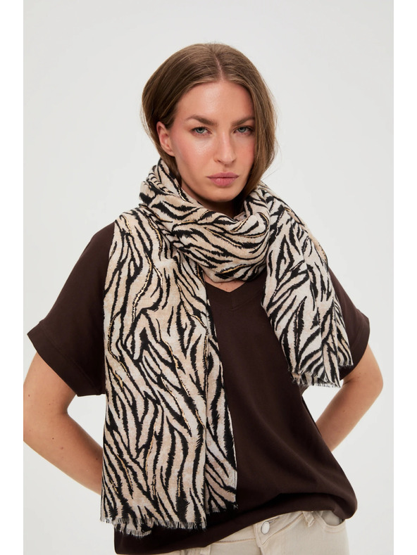 Moodo Bézs állat mintás sál Moodo