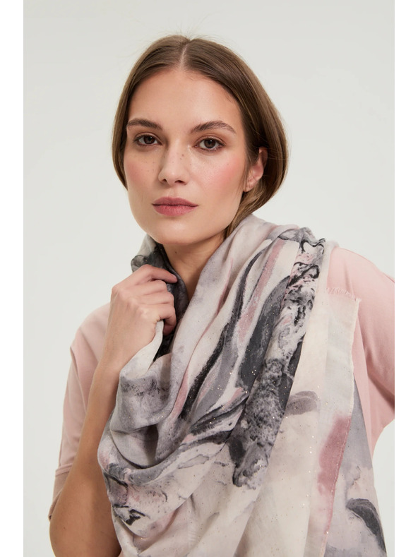 Moodo Rózsaszín mintás sál Moodo