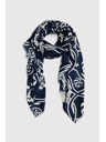 Moodo Sötétkék virágmintás sál Moodo