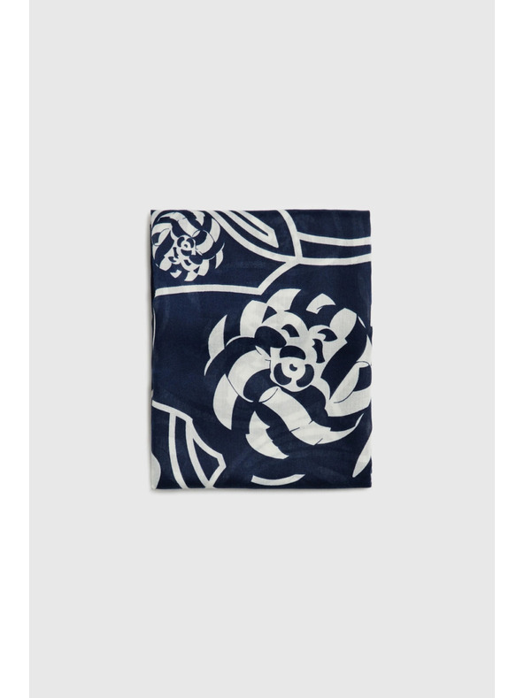 Moodo Sötétkék virágmintás sál Moodo