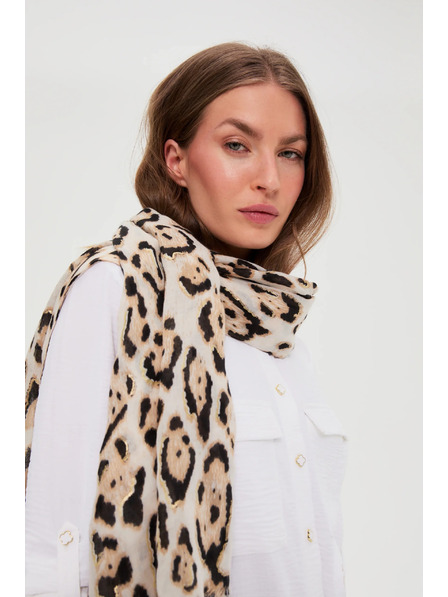 Moodo Bézs leopárdmintás sál Moodo