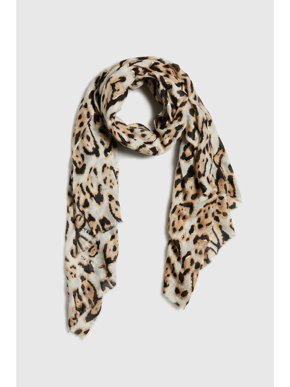 Moodo Bézs leopárdmintás sál Moodo