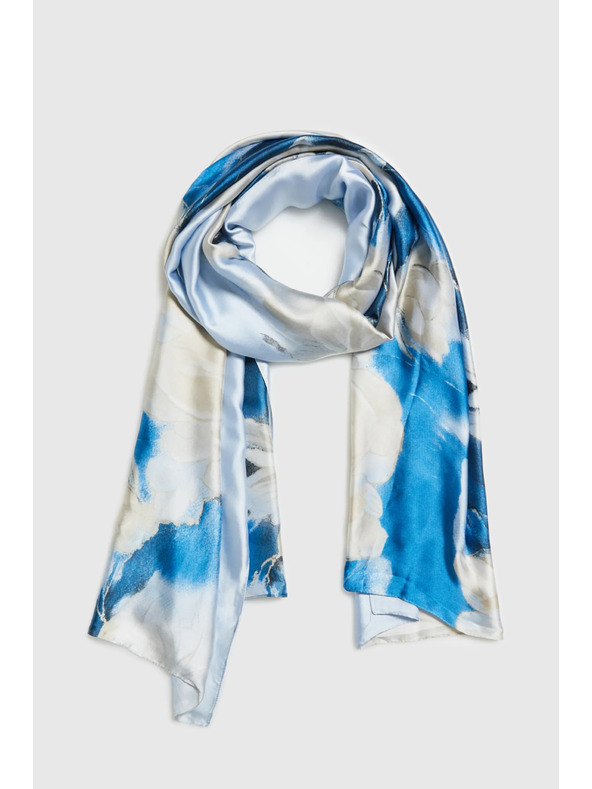 Moodo Virágmintás világoskék sál Moodo