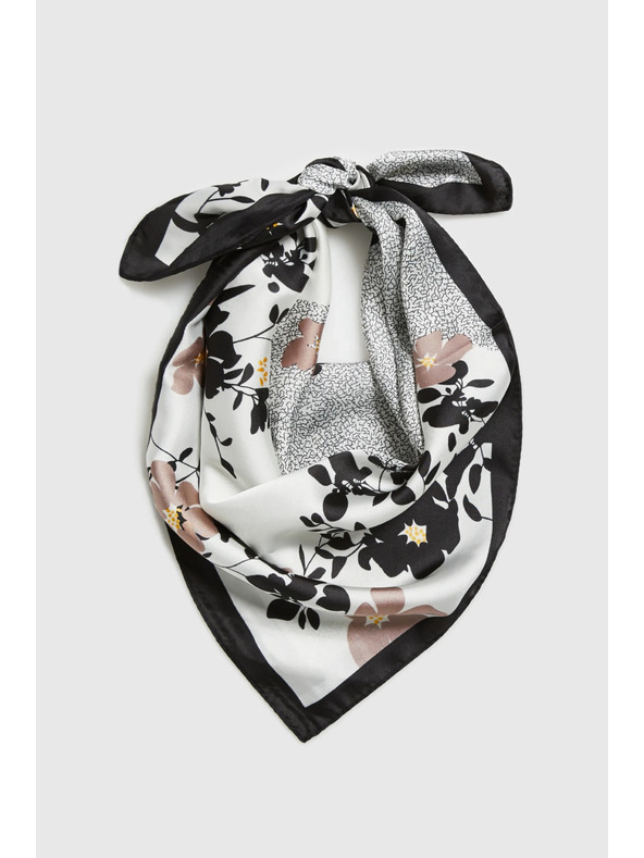 Moodo Fekete virágmintás kendő Moodo