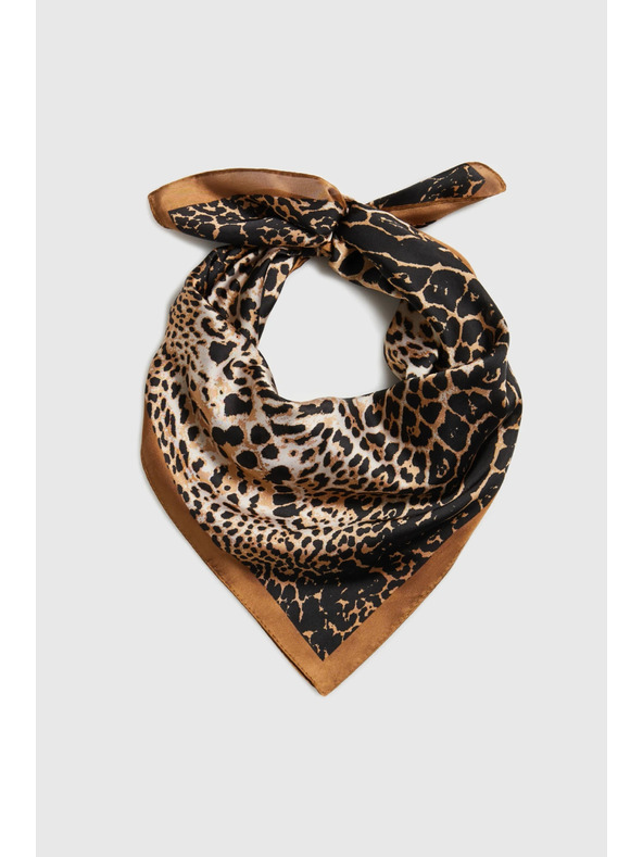 Moodo Barna leopárd mintás kendő Moodo