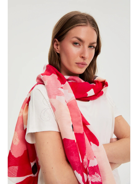 Moodo Virágmintás piros sál Moodo