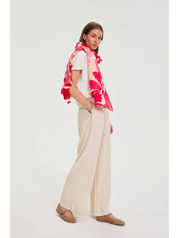 Moodo Virágmintás piros sál Moodo