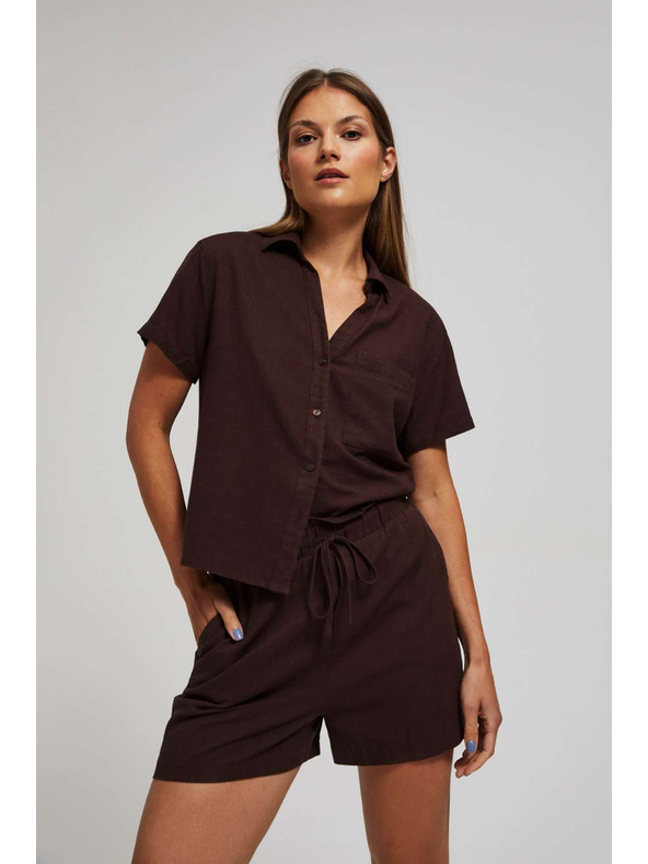 Moodo Sima sötétbarna zsinóros rövidnadrág Moodo