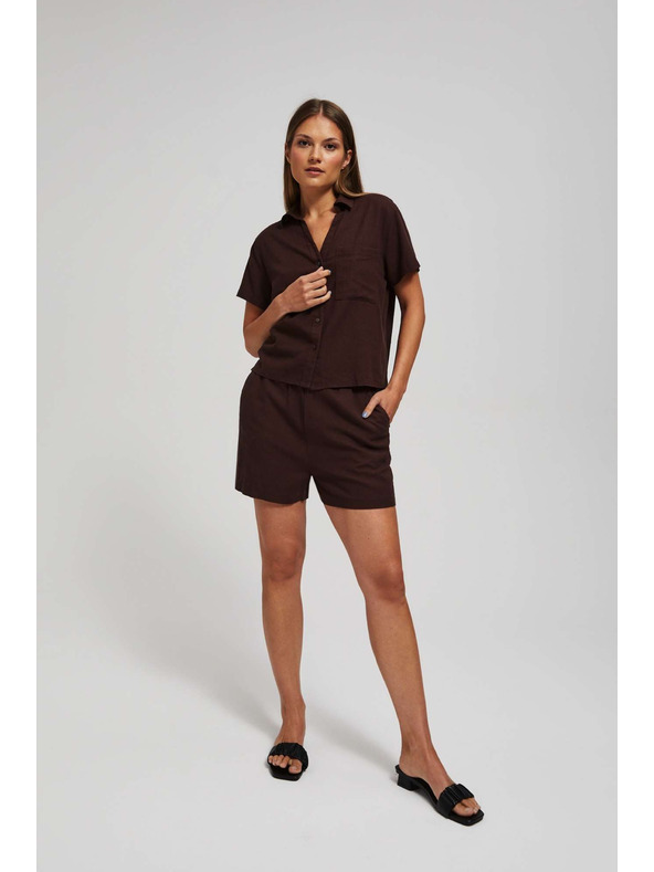 Moodo Sima sötétbarna zsinóros rövidnadrág Moodo