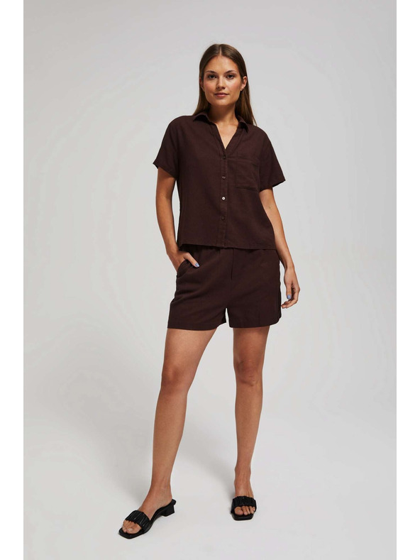 Moodo Sima sötétbarna zsinóros rövidnadrág Moodo