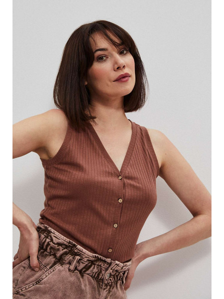 Moodo Bordázott csokoládébarna felső Moodo