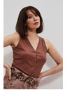 Moodo Bordázott csokoládébarna felső Moodo