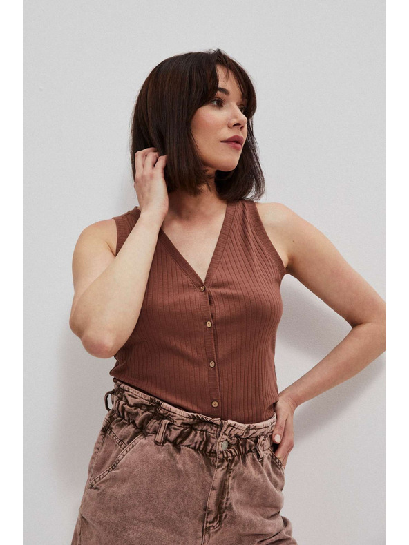 Moodo Bordázott csokoládébarna felső Moodo