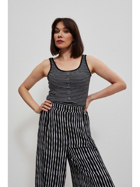 Moodo Fekete-fehér csíkos felső gombokkal Moodo